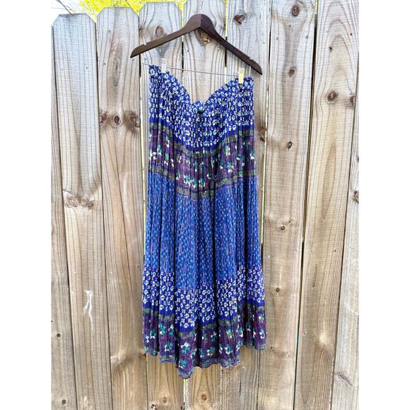 Vintage Blockprint Drawstring Skirt — Adjustable Fit / Spell-Level Cult Piece - Picture 9 of 10